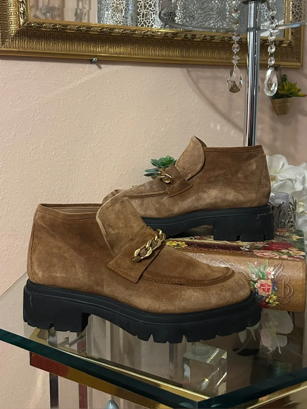 Stuart Weitzman Soluxe Hudson Chukka Bootie Suede Loafers Size 10